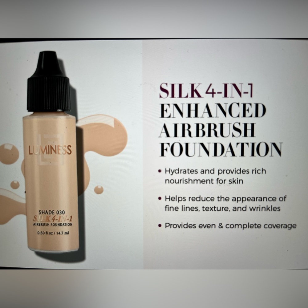 Luminess airbrush foundation, Silk 4-in-1, Shade 030, 0.50 fl oz.